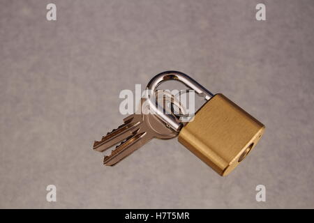 Lock and keys isolated on a clear background image with copy space Stock Photo