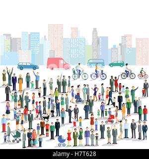 groups of people in the city Stock Vector