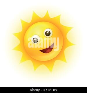 Vector smiling sun illustration. Stock Vector