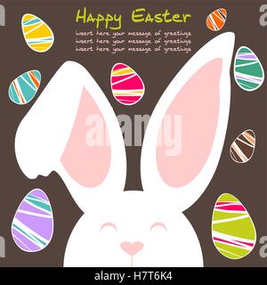 Cheerful and friendly colored rabbit - Background Stock Vector