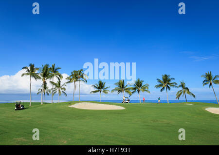 Golf course, Kona Country Club; Kailua Kona, Island of Hawaii, Hawaii, United States of America Stock Photo