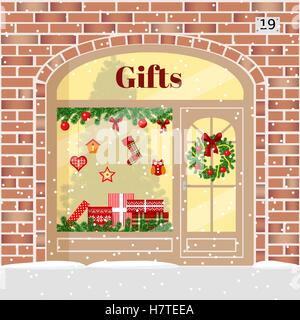 Christmas Gifts shop presents store . Stock Vector