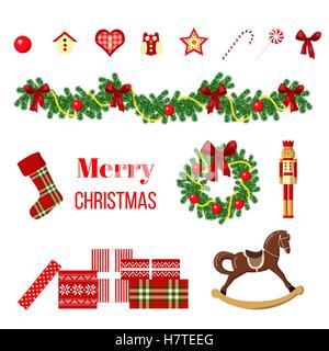 big christmas set Stock Vector