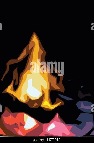 glowing campfire Stock Vector