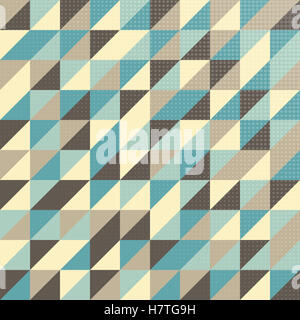 Geometric pattern in vintage colors with halftone effect Stock Photo