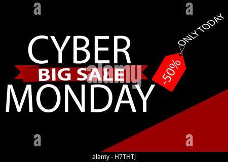 Cyber monday sales web elements with banners and discounts. Eps10 vector illustration. Stock Vector