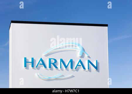 Harman logo on a panel Stock Photo