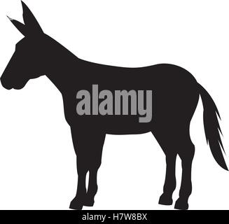 donkey silhouette isolated icon vector illustration design Stock Vector