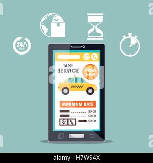 taxi mobile app icons media vector illustration eps 10 Stock Vector