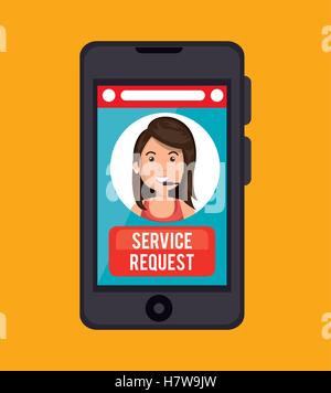 service request call center girl vector illustration eps 10 Stock Vector