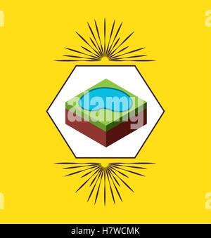 nature element isometric icon vector illustration design Stock Vector