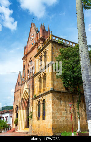 Church in the small town of Valle de San Jose in Santander, Colombia Stock Photo