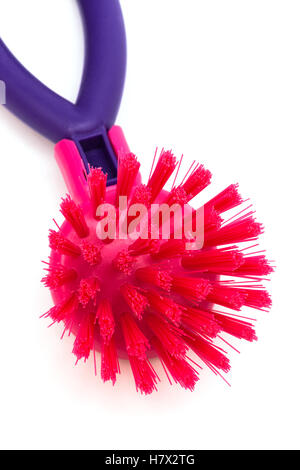 new dishwashing brush on a white background Stock Photo