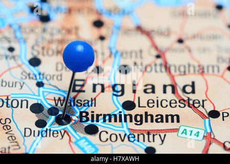 Birmingham, U.K. pinned on a map of Europe Stock Photo: 123327834 - Alamy