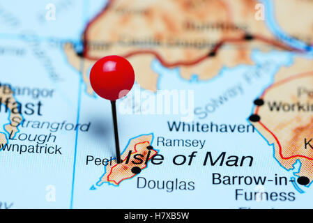Peel pinned on a map of UK Stock Photo