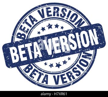 beta version blue grunge stamp Stock Vector