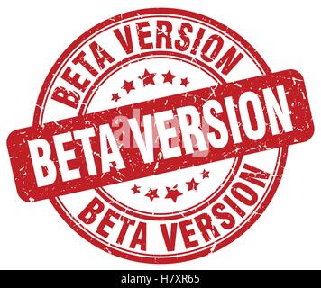 beta version red grunge stamp Stock Vector