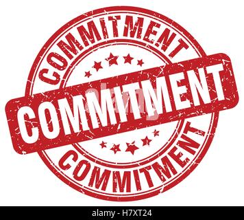 commitment red grunge stamp Stock Vector