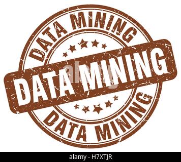 data mining brown grunge stamp Stock Vector