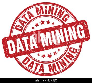 data mining red grunge stamp Stock Vector
