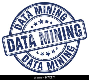 data mining blue grunge stamp Stock Vector