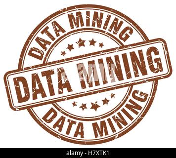 data mining brown grunge stamp Stock Vector