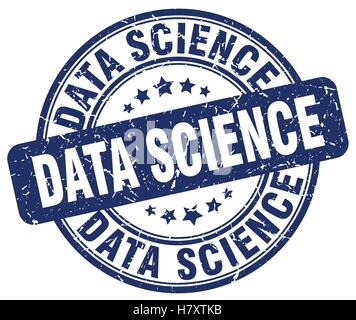 data science blue grunge stamp Stock Vector