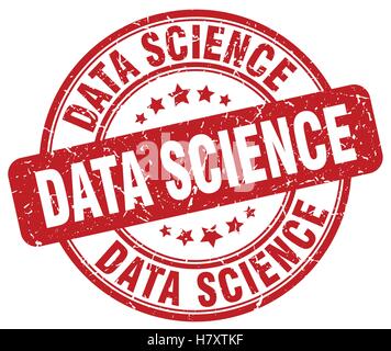 data science red grunge stamp Stock Vector