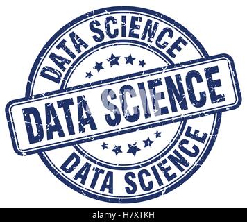 data science blue grunge stamp Stock Vector