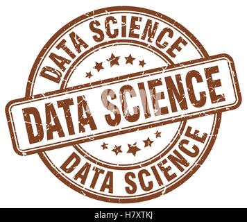 data science brown grunge stamp Stock Vector