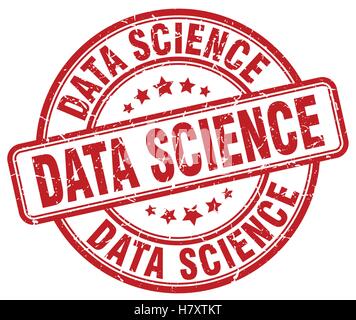 data science red grunge stamp Stock Vector