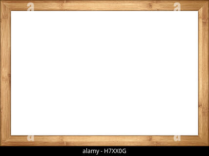 3to2 ratio bamboo wooden retro vintage  picture or blackboard chalkboard frame isolated on white background Stock Photo