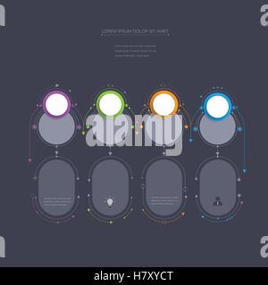 Vector molecule with 3D paper label, integrated circles background. Blank space for content, business, infographic, diagram, dig Stock Vector