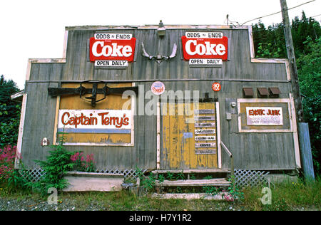 Old wooden shop in Hyder, Alaska, USA Stock Photo