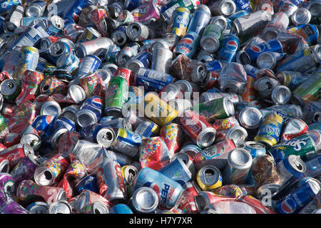Pile Of Aluminum Cans At Recycling Plant Stock Photo, Royalty Free ...
