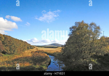 A landscape in the upper reaches of the River Deveron near the Cabrach, Aberdeenshire, Scotland United Kingdom. Stock Photo