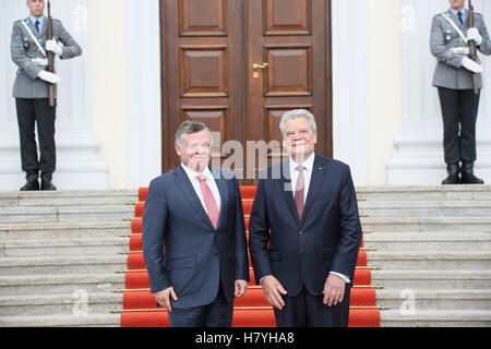 King of Jordan Abdullah II during official visit to President Joachim Gauck, May, 13th 2015 in Berlin, Germany. Stock Photo