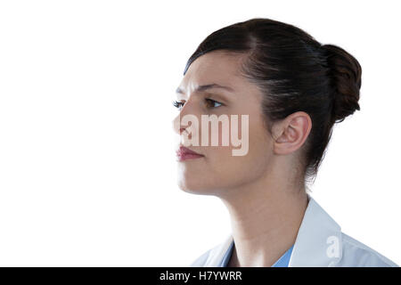 Close-up of thoughtful female scientist looking away Stock Photo