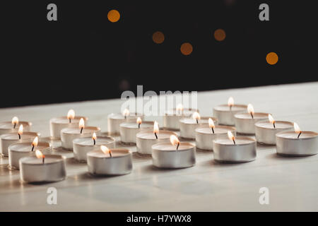 Candles burning during christmas Stock Photo