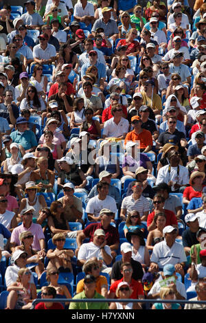 Spectators in the grandstand, U.S. Open 2009 Grand Slam Tournament, USTA Billie Jean National Tennis Center, New York, USA Stock Photo