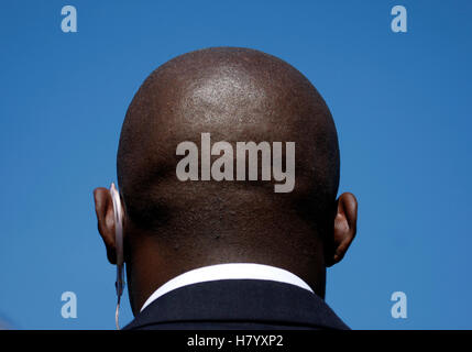 Head, bald head from behind, security guard Stock Photo