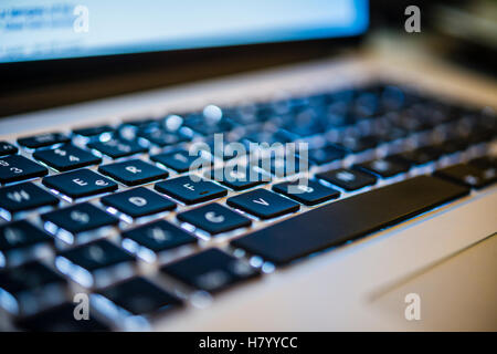 Illuminated keyboard, MacBook Pro, laptop Stock Photo