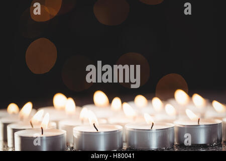 Candles burning during christmas Stock Photo