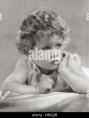 Princess Elizabeth, future Queen Elizabeth II, in 1928.  Elizabeth II, 1926 - 2022.  Queen of the United Kingdom, Canada, Australia and New Zealand.  From a photograph. Stock Photo