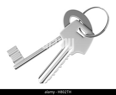 two keys isolated on white background Stock Photo