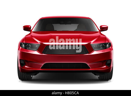 Red generic car - front view Stock Photo