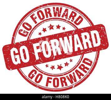 go forward sign. go forward grunge red stamp. Label Stock Vector Image ...