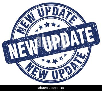 new update blue grunge stamp Stock Vector