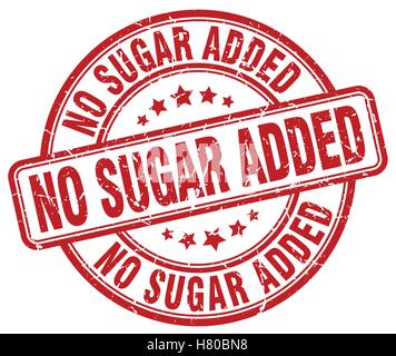 no sugar added red grunge stamp Stock Vector