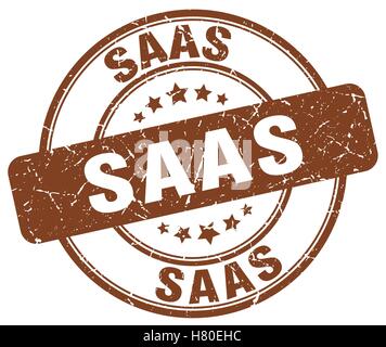 saas brown grunge stamp Stock Vector